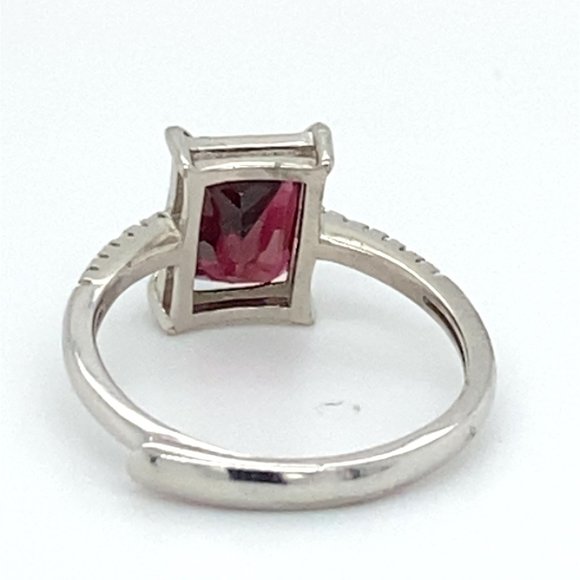 Pyrope Garnet 2.50ct Platinum Finish Solid 925 Sterling Silver Ring - Picture 5 of 7